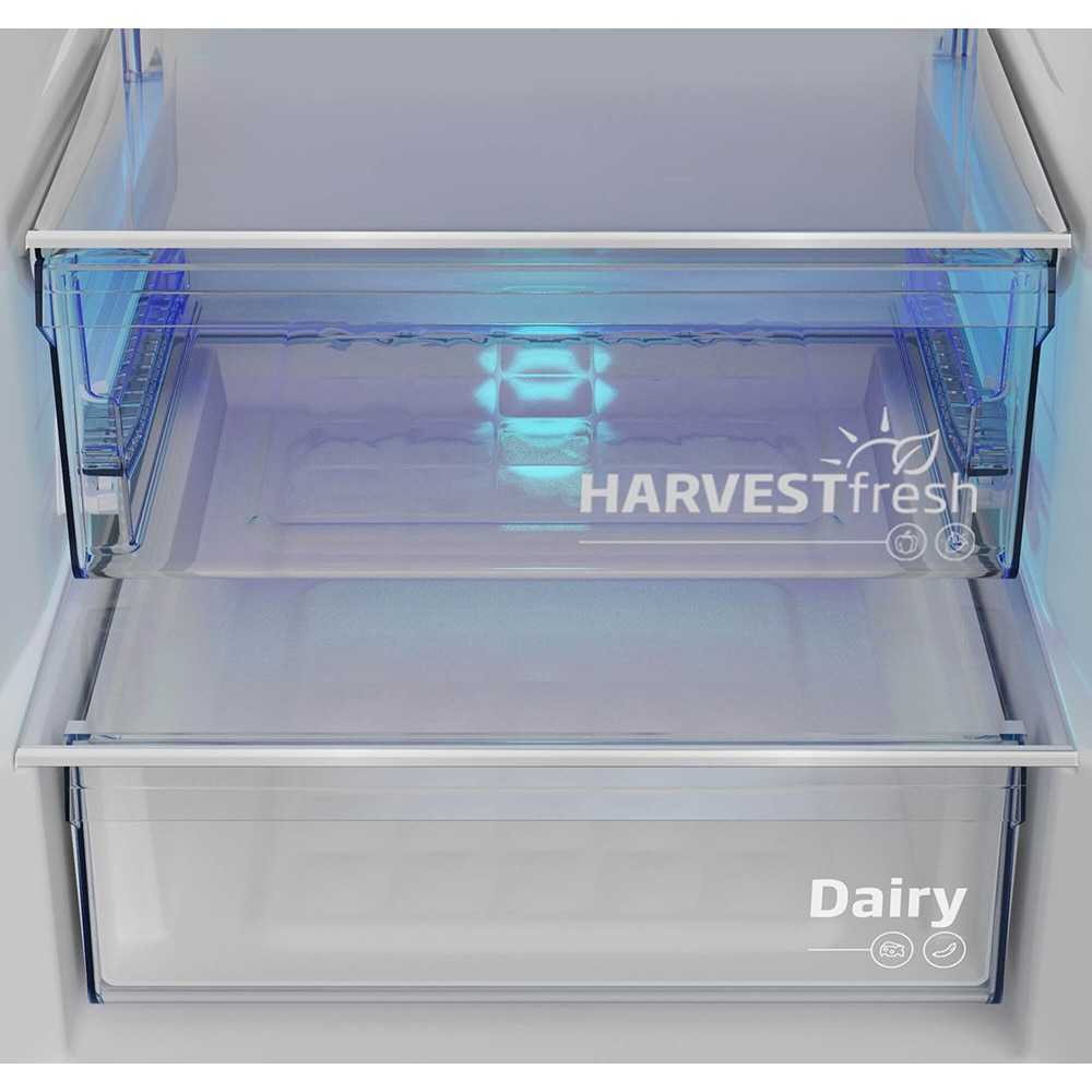 Combina frigorifica BEKO B3RCNA404HDXB1, No Frost, 355 l, H 203.5 cm, Clasa E, Dozator apa, argintiu