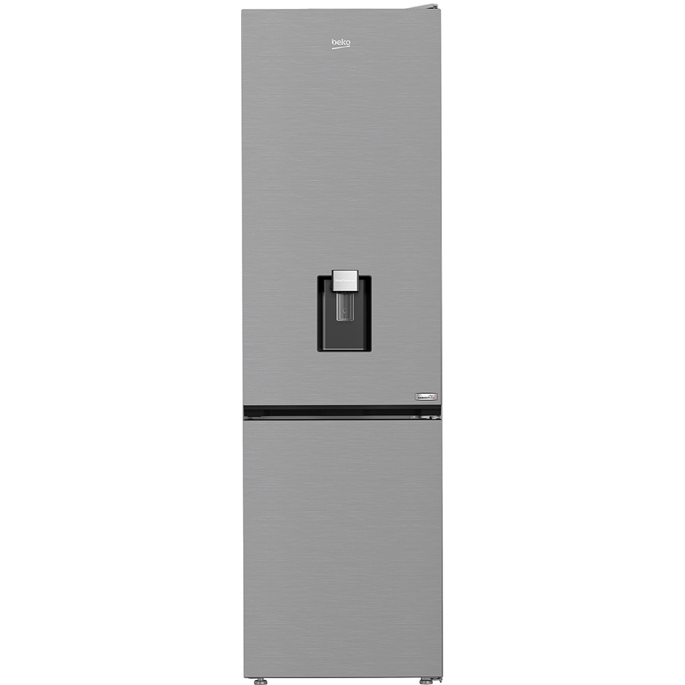 Combina frigorifica BEKO B3RCNA404HDXB, No Frost, 355 l, H 203 cm, Clasa E, Dozator apa, argintiu