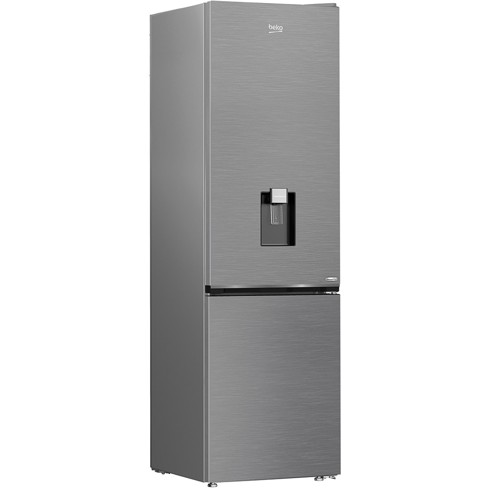 Combina frigorifica BEKO B3RCNA404HDXB, No Frost, 355 l, H 203 cm, Clasa E, Dozator apa, argintiu