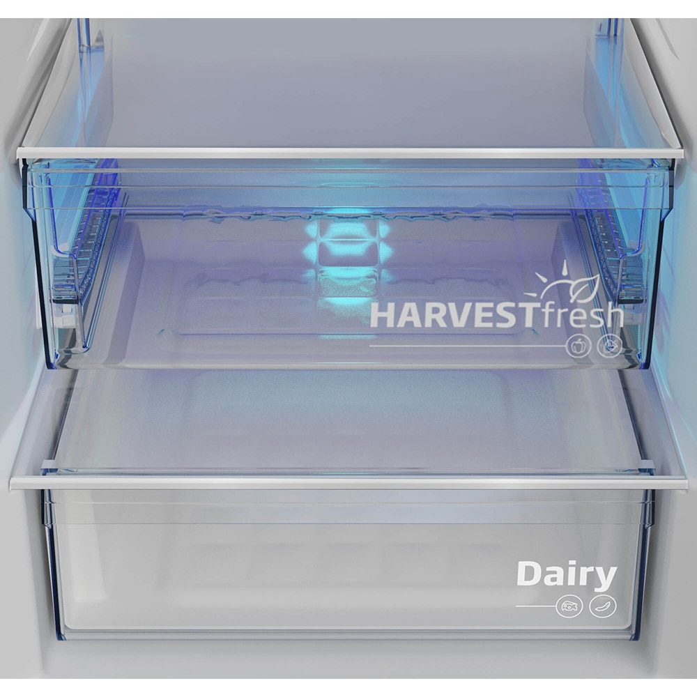 Combina frigorifica BEKO B3RCNA404HM, No Frost, 355 l, H 203.5 cm, Clasa E, gri lucios