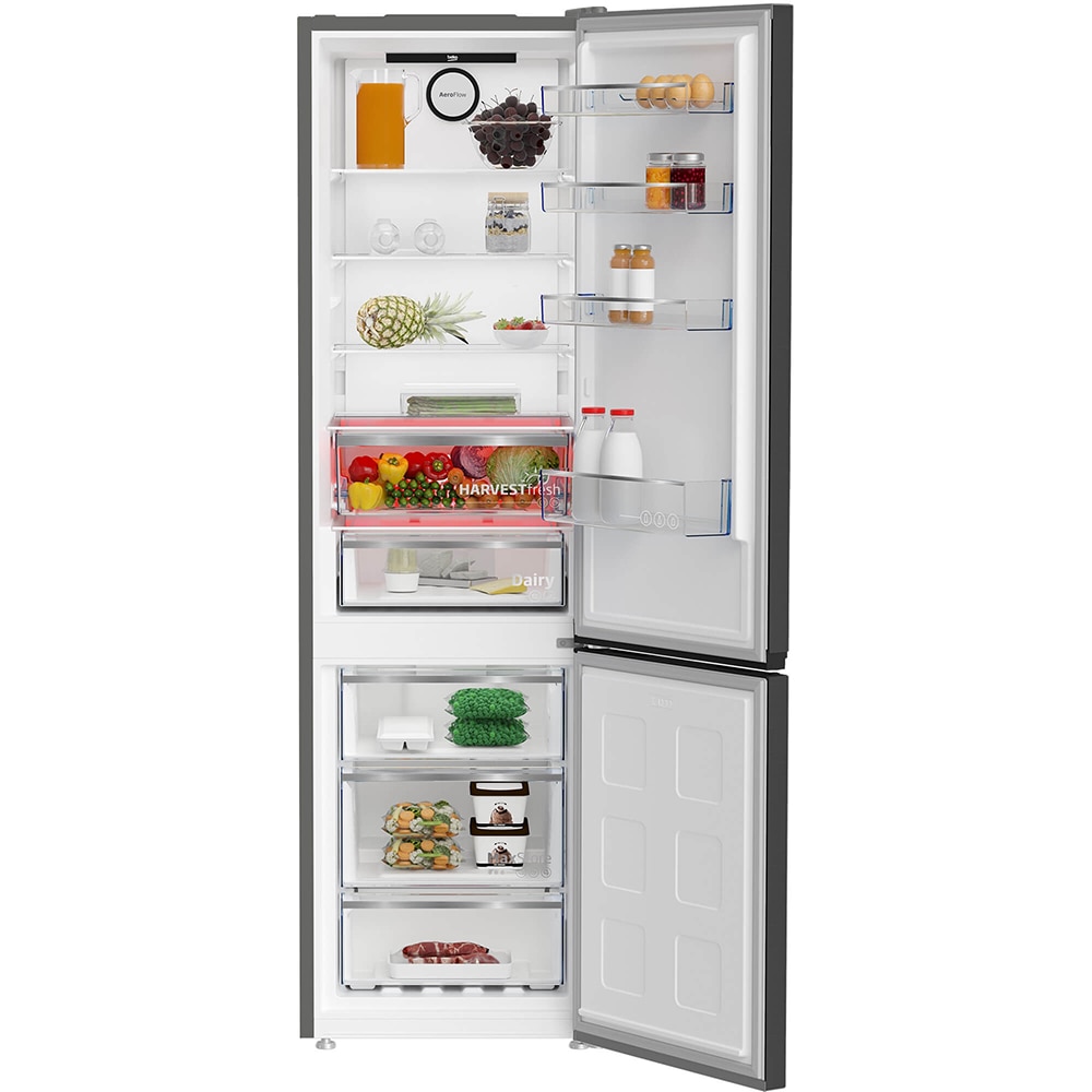 Combina frigorifica BEKO B3RCNA404HXBR1, No Frost, 355 l, H 203.5 cm, Clasa E, dark inox