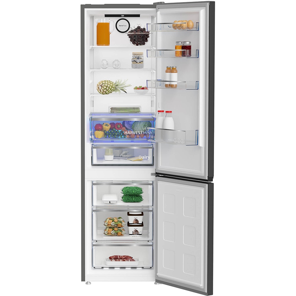 Combina frigorifica BEKO B3RCNA404HXBR1, No Frost, 355 l, H 203.5 cm, Clasa E, dark inox