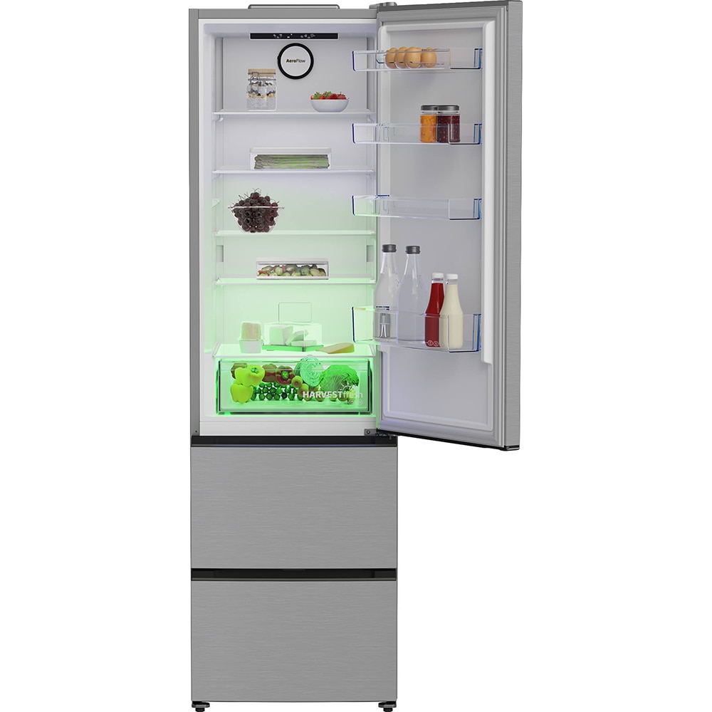 Combina frigorifica BEKO B3RGNA354HXB1, No Frost, 351 l, H 203.5 cm, Clasa E, inox