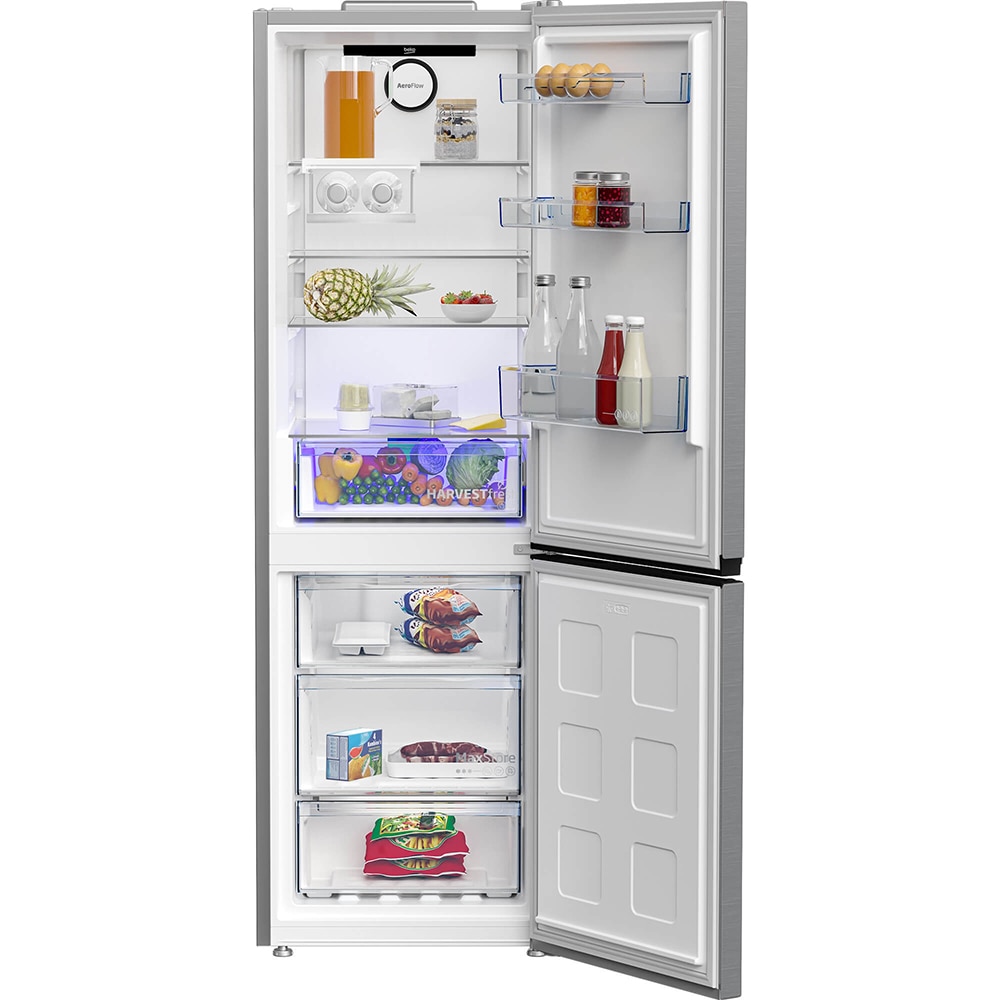 Combina frigorifica BEKO B5RCNA365HXB, No Frost, 316 L, H 186.5 cm, Clasa D, argintiu