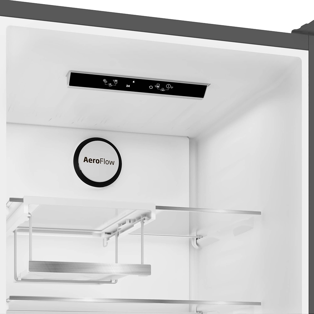 Combina frigorifica BEKO B5RCNA405HDXBR1, No Frost, 355 l, H 203 cm, Clasa D, Dozator apa, dark inox