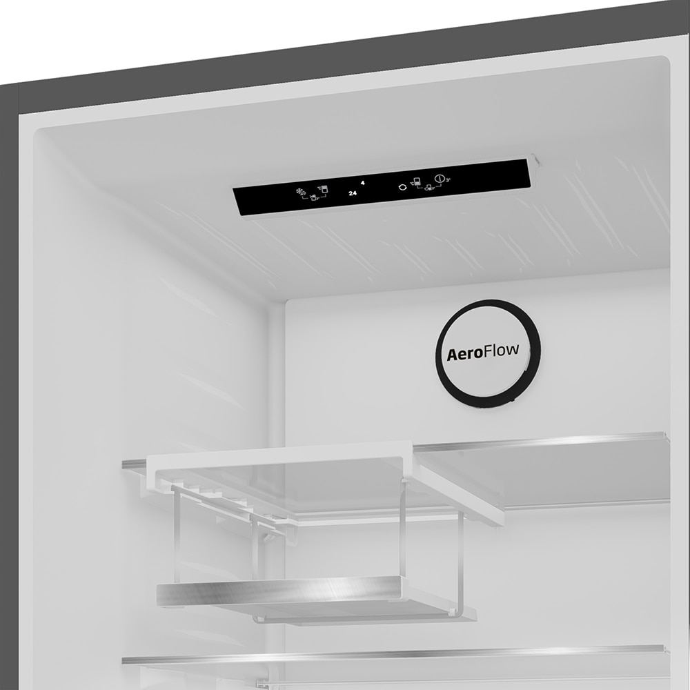 Combina frigorifica BEKO B5RCNA405HDXBR1, No Frost, 355 l, H 203 cm, Clasa D, Dozator apa, dark inox