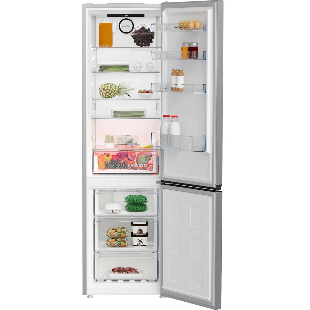 Combina frigorifica BEKO B5RCNA406HXB1, No Frost, 355 l, H 203 cm, Clasa C, argintiu