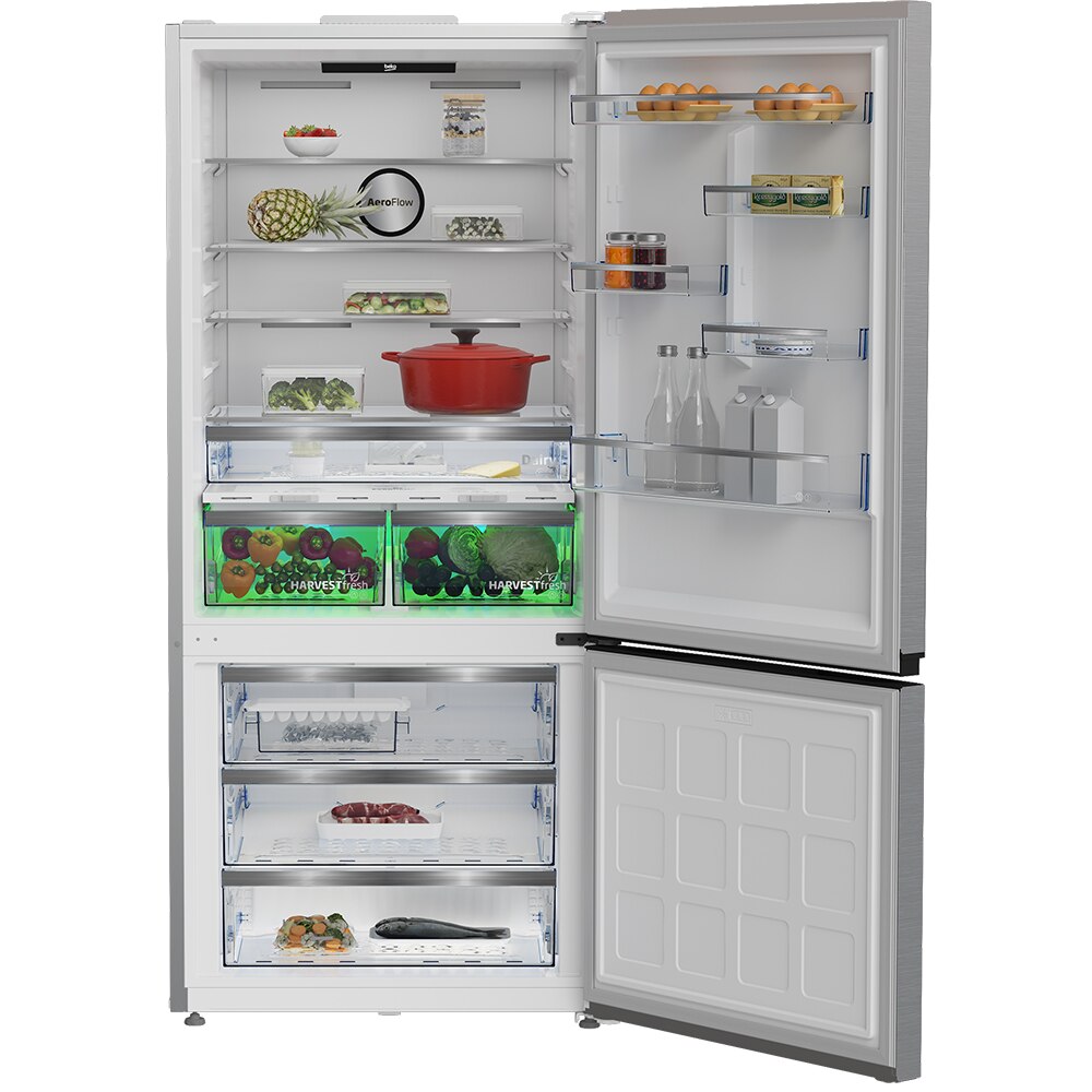 Combina frigorifica BEKO B5RCNE615ZXP, No Frost, 615 l, H 193.5 cm, Clasa D, argintiu