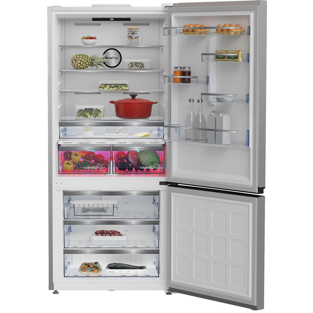 Combina frigorifica BEKO B5RCNE615ZXP, No Frost, 615 l, H 193.5 cm, Clasa D, argintiu