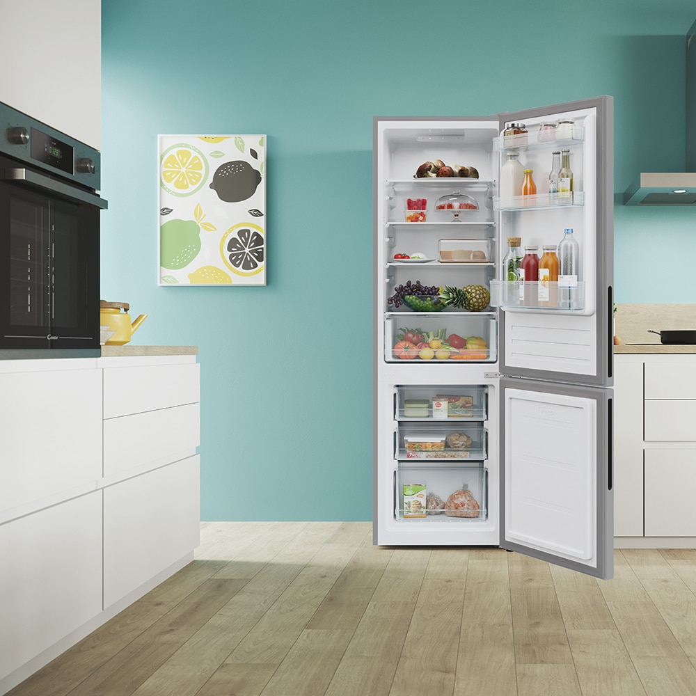 Combina frigorifica CANDY CCT3L517ES, Low Frost, 260 l, H 176 cm, Clasa E, argintiu