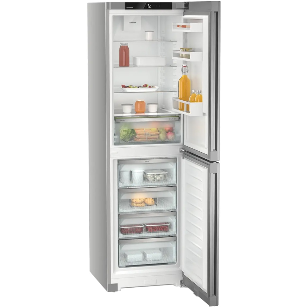 Combina frigorifica LIEBHERR CNsfd 5704 Pure, Duo Cooling, 359 l, H 201.5 cm, Clasa D, argintiu