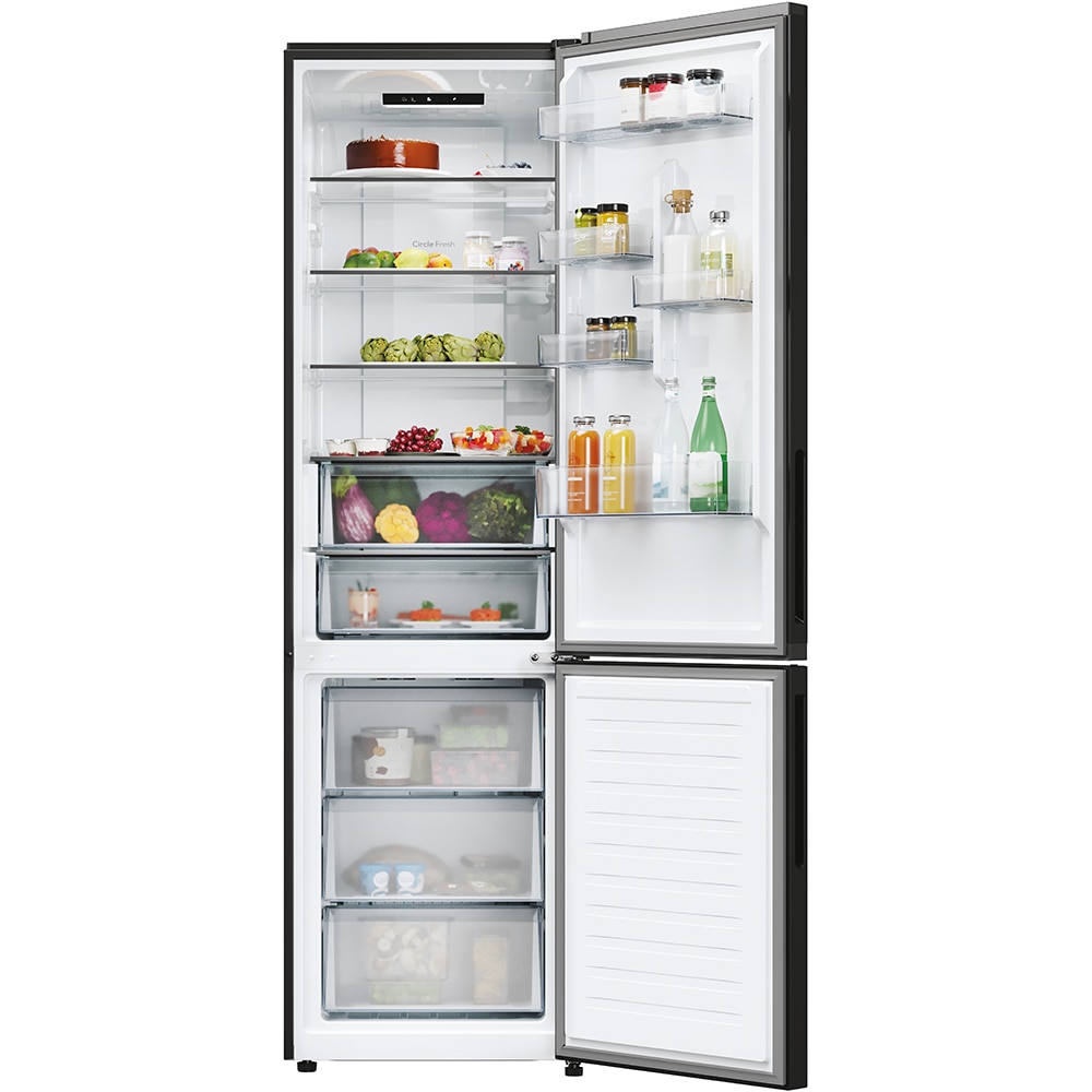 Combina frigorifica CANDY ECN2CQTEB206, Total No Frost, 409 l, H 205 cm, Clasa E, negru