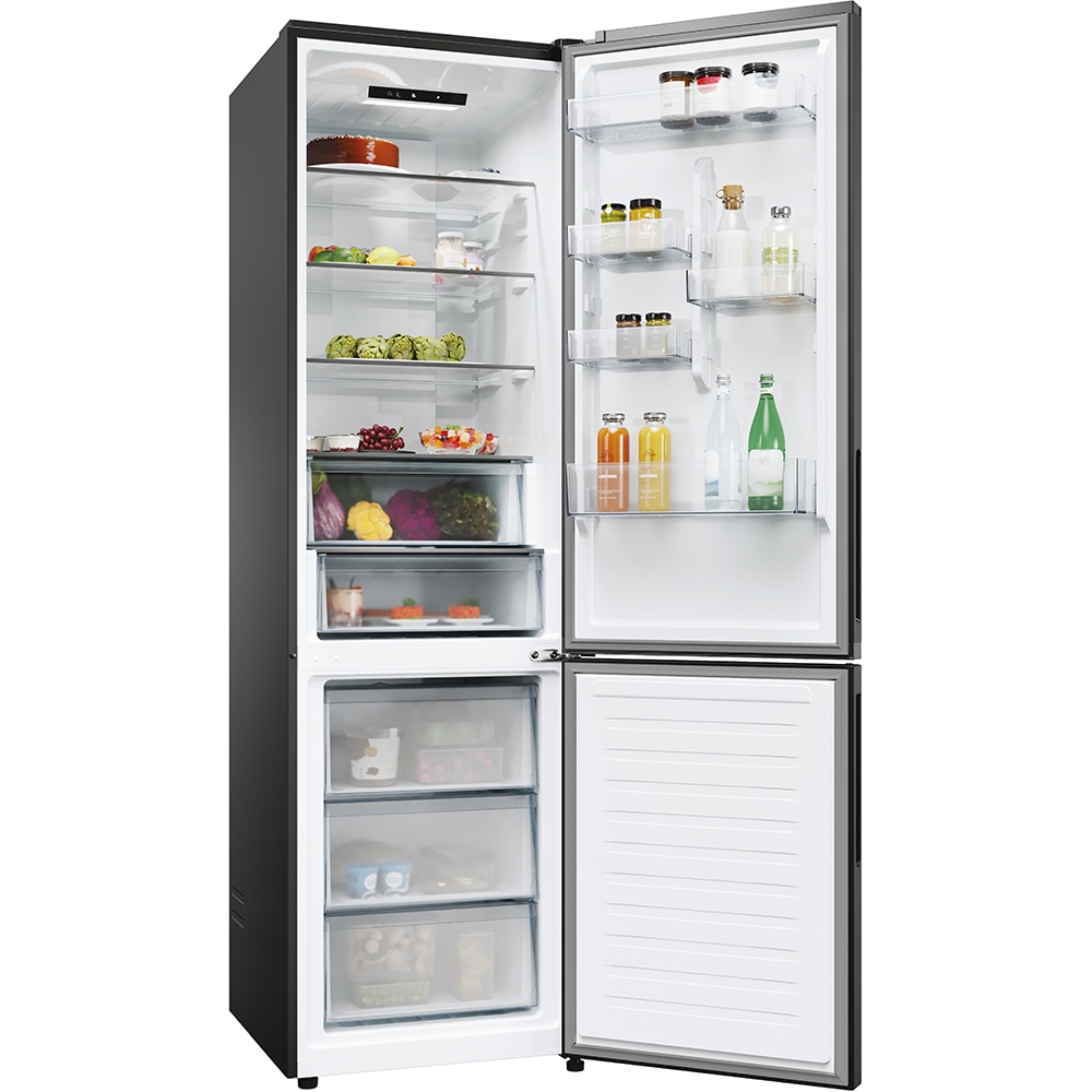 Combina frigorifica CANDY ECN2CQTEB206, Total No Frost, 409 l, H 205 cm, Clasa E, negru