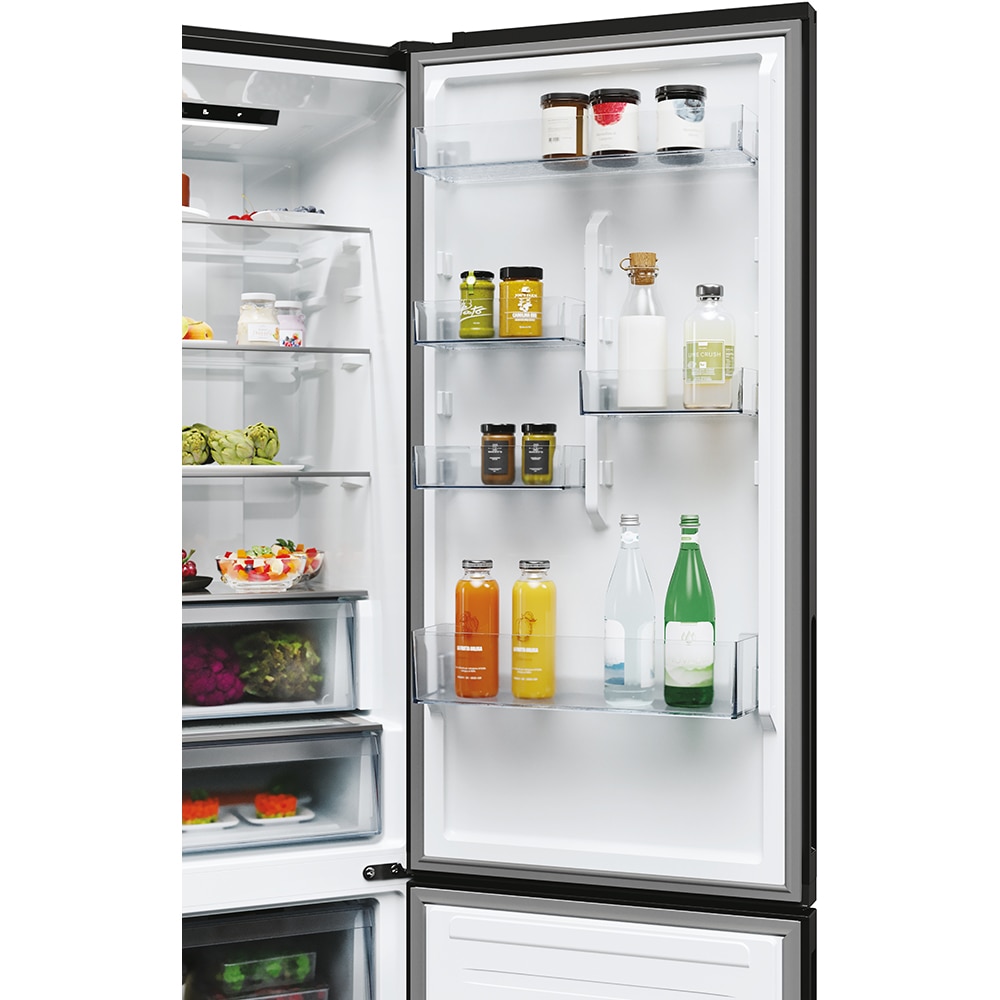 Combina frigorifica CANDY ECN2CQTEB206, Total No Frost, 409 l, H 205 cm, Clasa E, negru