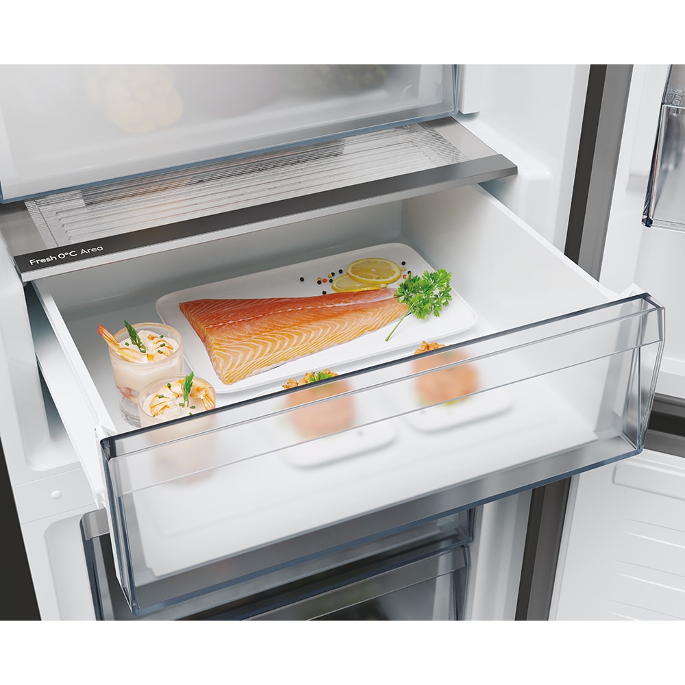 Combina frigorifica CANDY ECN2CQTEB206, Total No Frost, 409 l, H 205 cm, Clasa E, negru