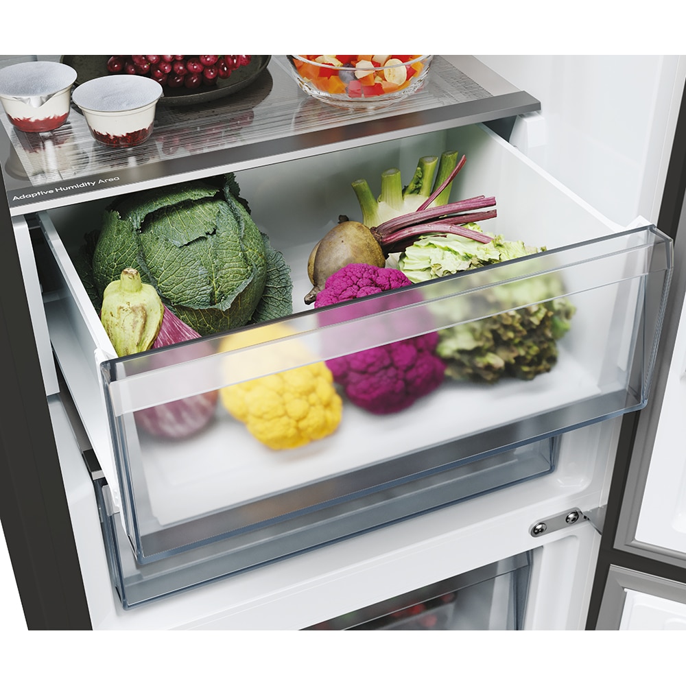 Combina frigorifica CANDY ECN2CQTEB206, Total No Frost, 409 l, H 205 cm, Clasa E, negru