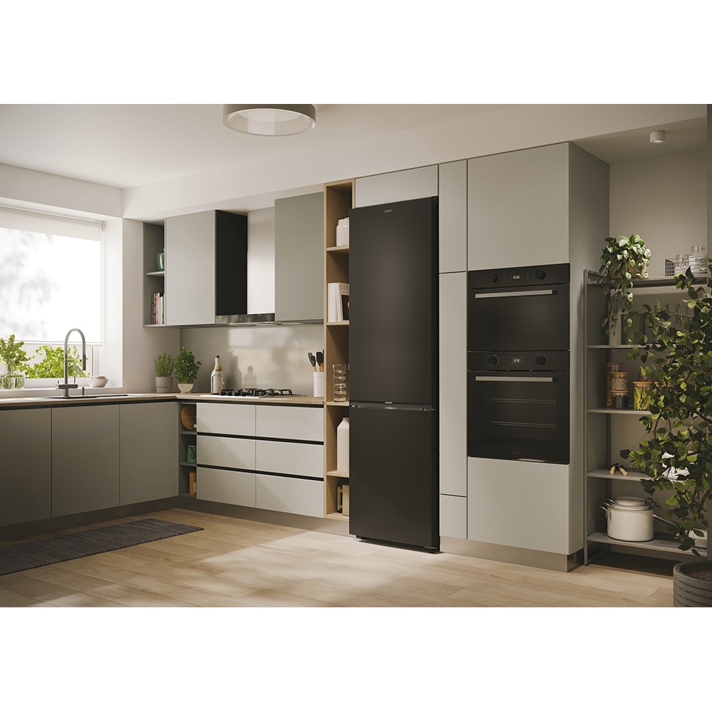 Combina frigorifica CANDY ECN2CQTEB206, Total No Frost, 409 l, H 205 cm, Clasa E, negru