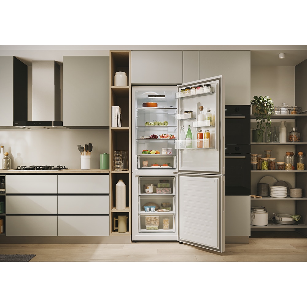 Combina frigorifica CANDY ECN2CQTEW186, Total No Frost, 355 l, H 185 cm, Clasa E, alb