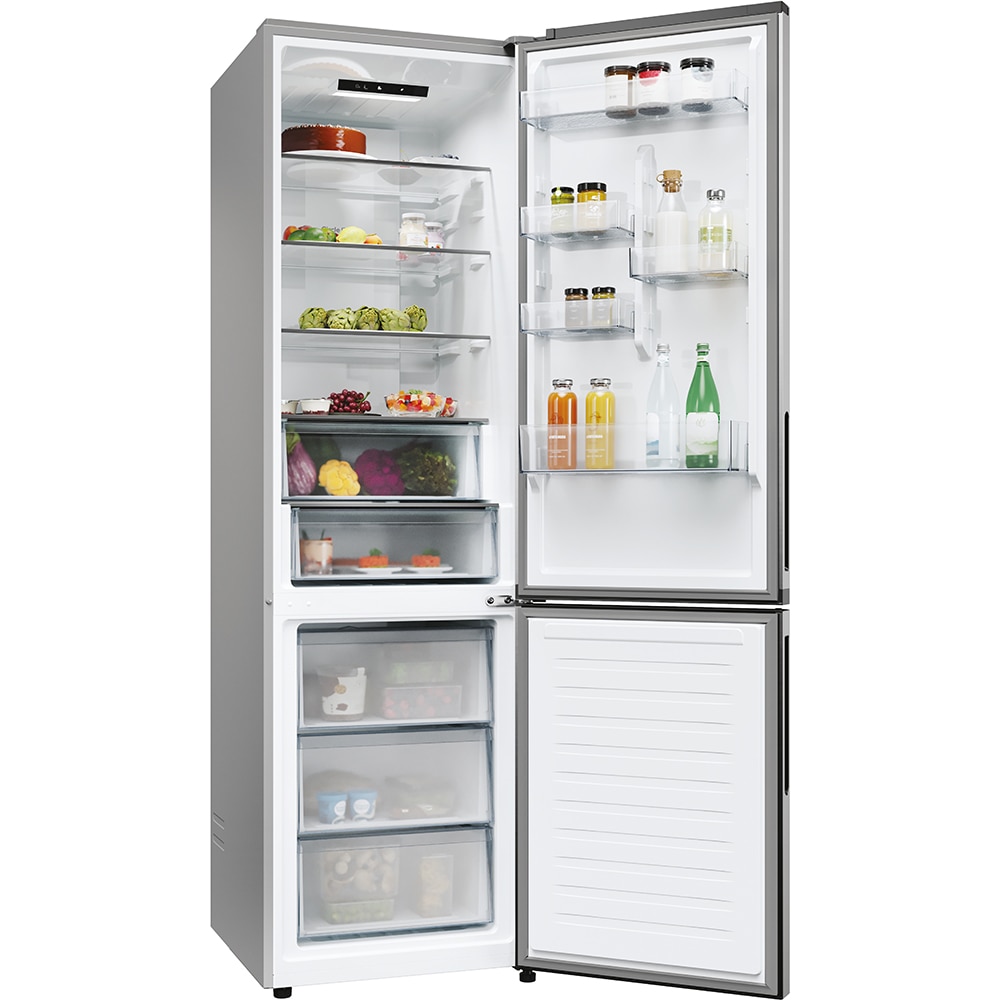 Combina frigorifica CANDY ECN2CQTEX206, Total No Frost, 409 l, H 205 cm, Clasa E, inox