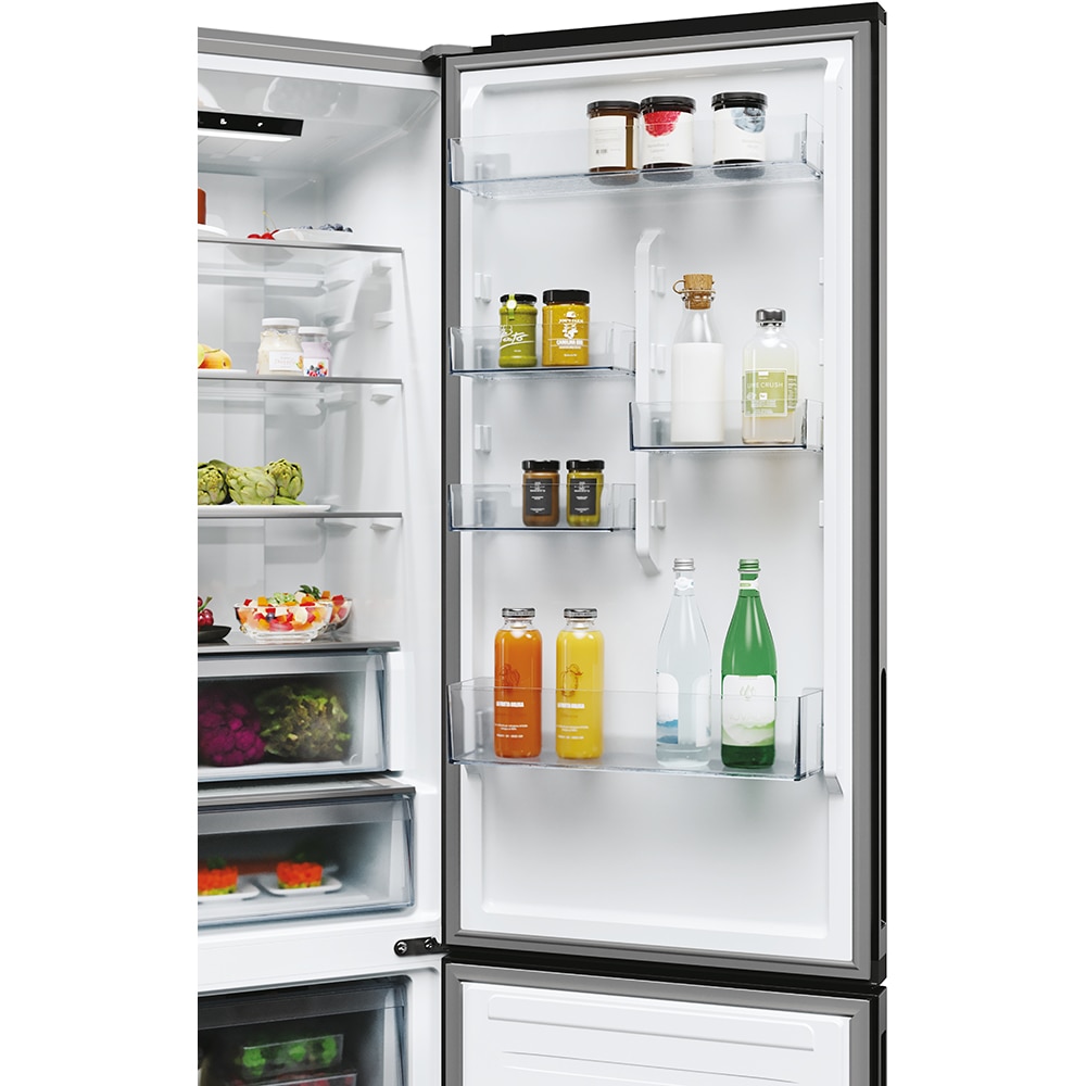 Combina frigorifica CANDY ECN2CQTEX206, Total No Frost, 409 l, H 205 cm, Clasa E, inox