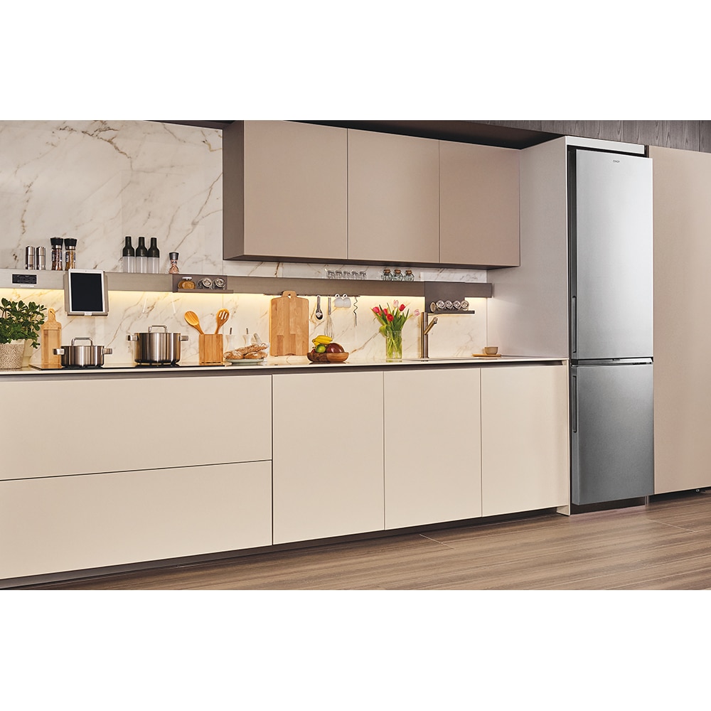 Combina frigorifica CANDY ECN2CQTEX206, Total No Frost, 409 l, H 205 cm, Clasa E, inox