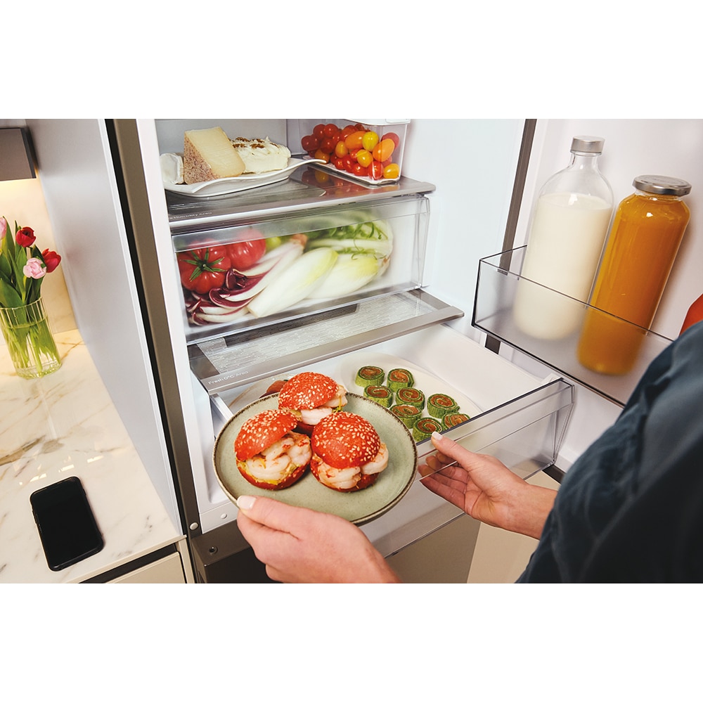 Combina frigorifica CANDY ECN2CQTEX206, Total No Frost, 409 l, H 205 cm, Clasa E, inox