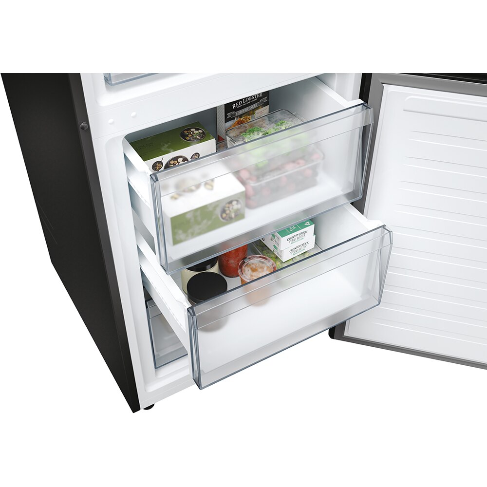 Combina frigorifica CANDY ECN4CQTEB186, Total No Frost, 355 l, H 185 cm, Clasa E, Wi-Fi, negru