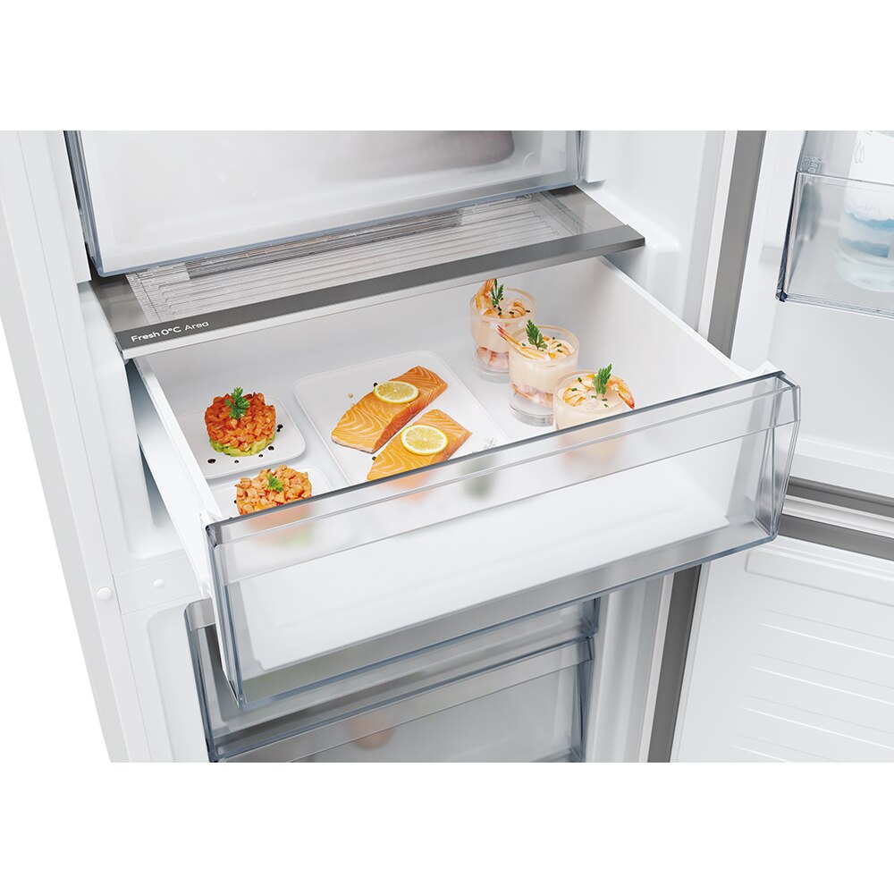 Combina frigorifica CANDY ECN4CQTEW186, Total No Frost, 355 l, H 185 cm, Clasa E, Wi-Fi, alb