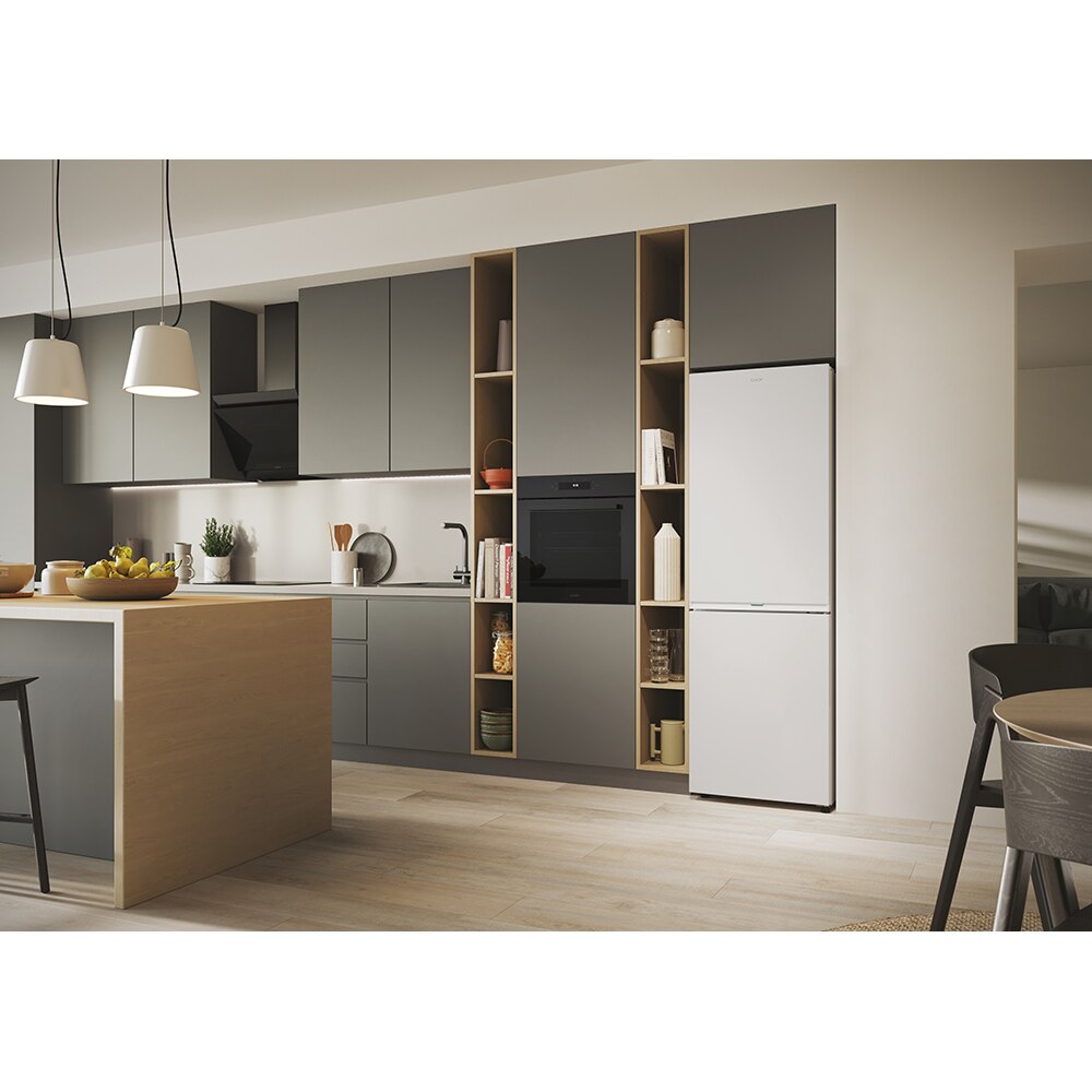 Combina frigorifica CANDY ECN4CQTEW186, Total No Frost, 355 l, H 185 cm, Clasa E, Wi-Fi, alb