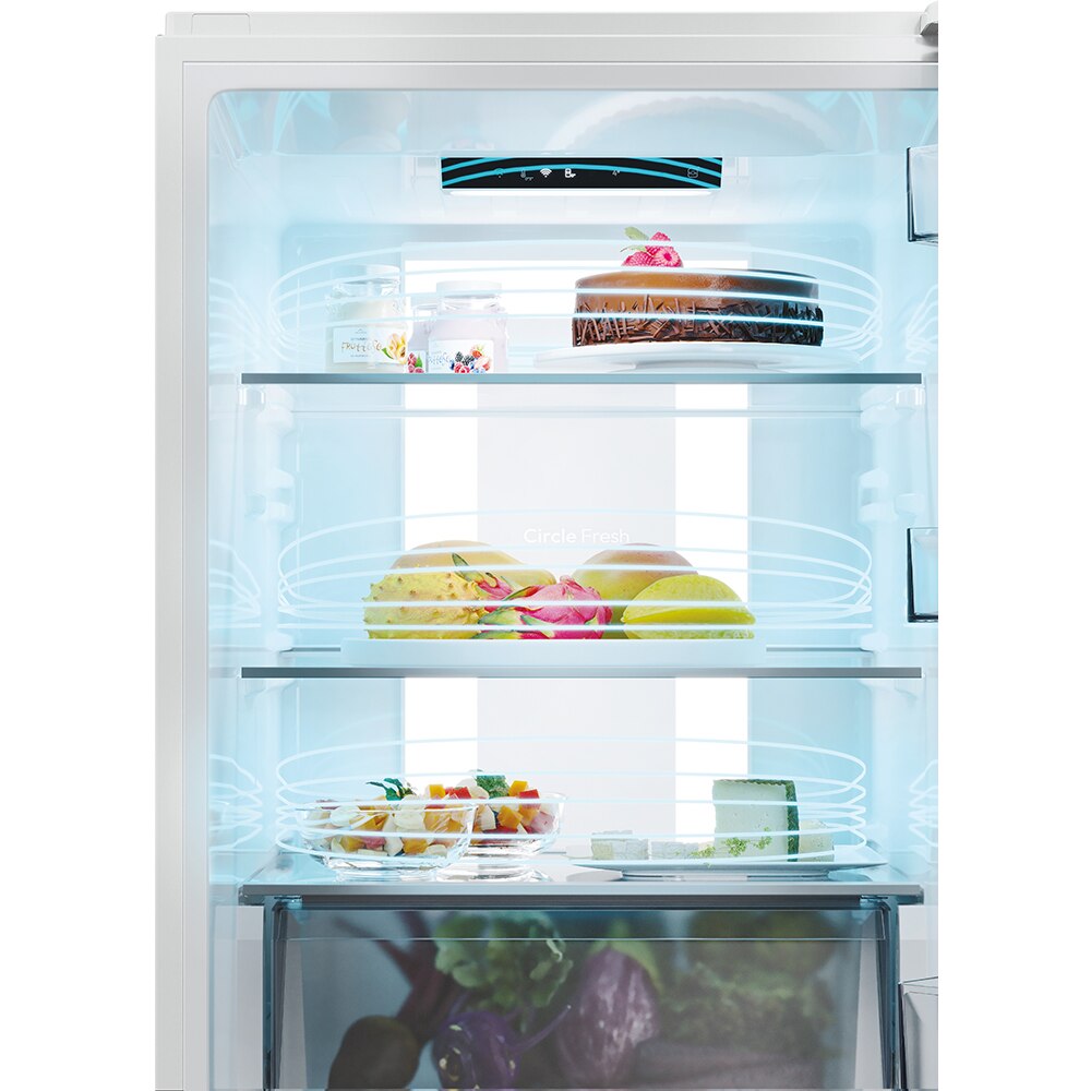 Combina frigorifica CANDY ECN4CQTEW186, Total No Frost, 355 l, H 185 cm, Clasa E, Wi-Fi, alb