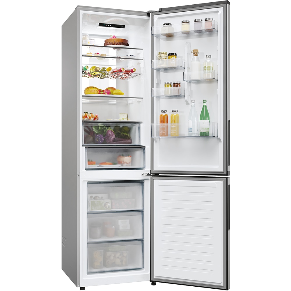 Combina frigorifica CANDY ECN4CQTEX206, Total No Frost, 409 l, H 205 cm, Clasa E, Wi-Fi, inox