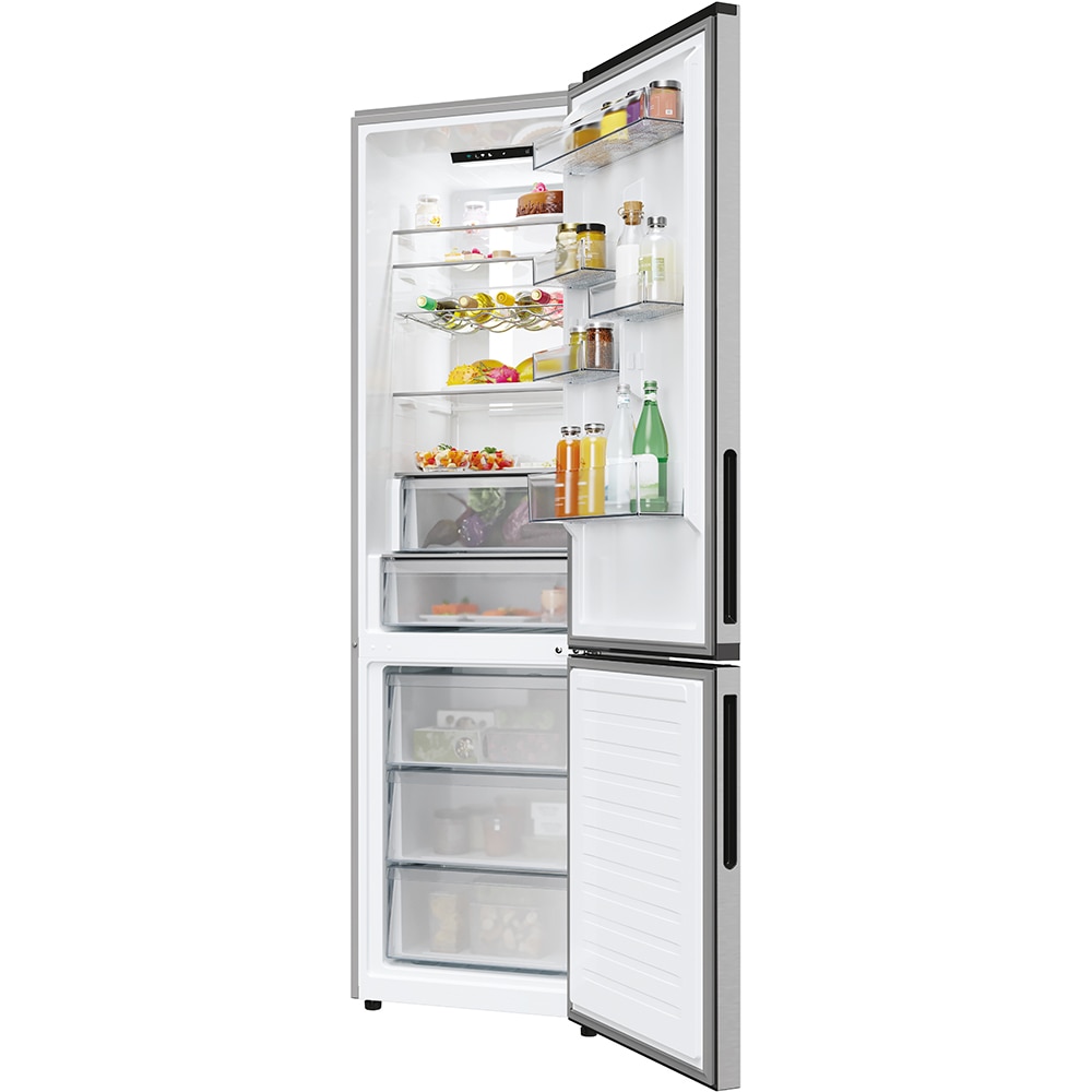 Combina frigorifica CANDY ECN4CQTEX206, Total No Frost, 409 l, H 205 cm, Clasa E, Wi-Fi, inox
