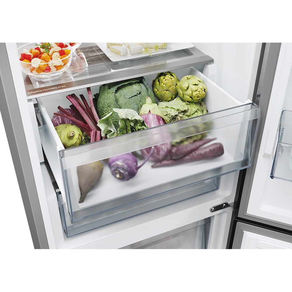 Combina frigorifica CANDY ECN4CQTEX206, Total No Frost, 409 l, H 205 cm, Clasa E, Wi-Fi, inox