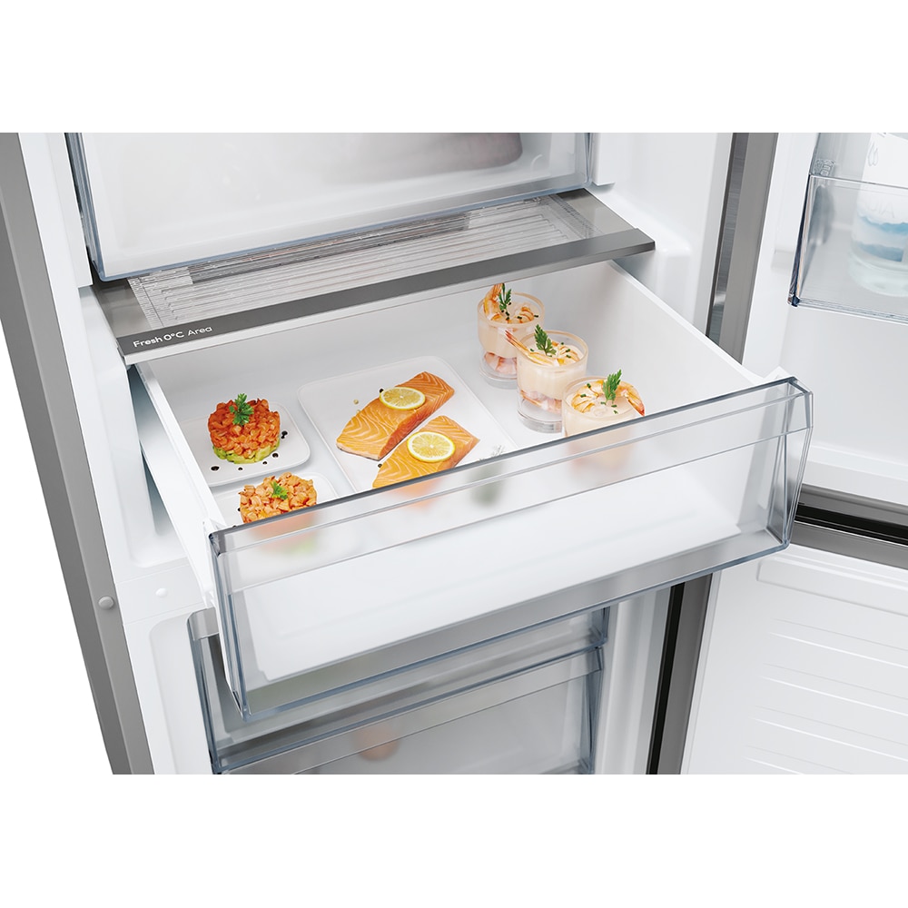 Combina frigorifica CANDY ECN4CQTEX206, Total No Frost, 409 l, H 205 cm, Clasa E, Wi-Fi, inox
