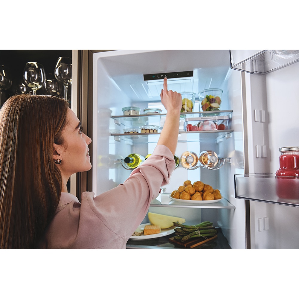 Combina frigorifica CANDY ECN4CQTEX206, Total No Frost, 409 l, H 205 cm, Clasa E, Wi-Fi, inox