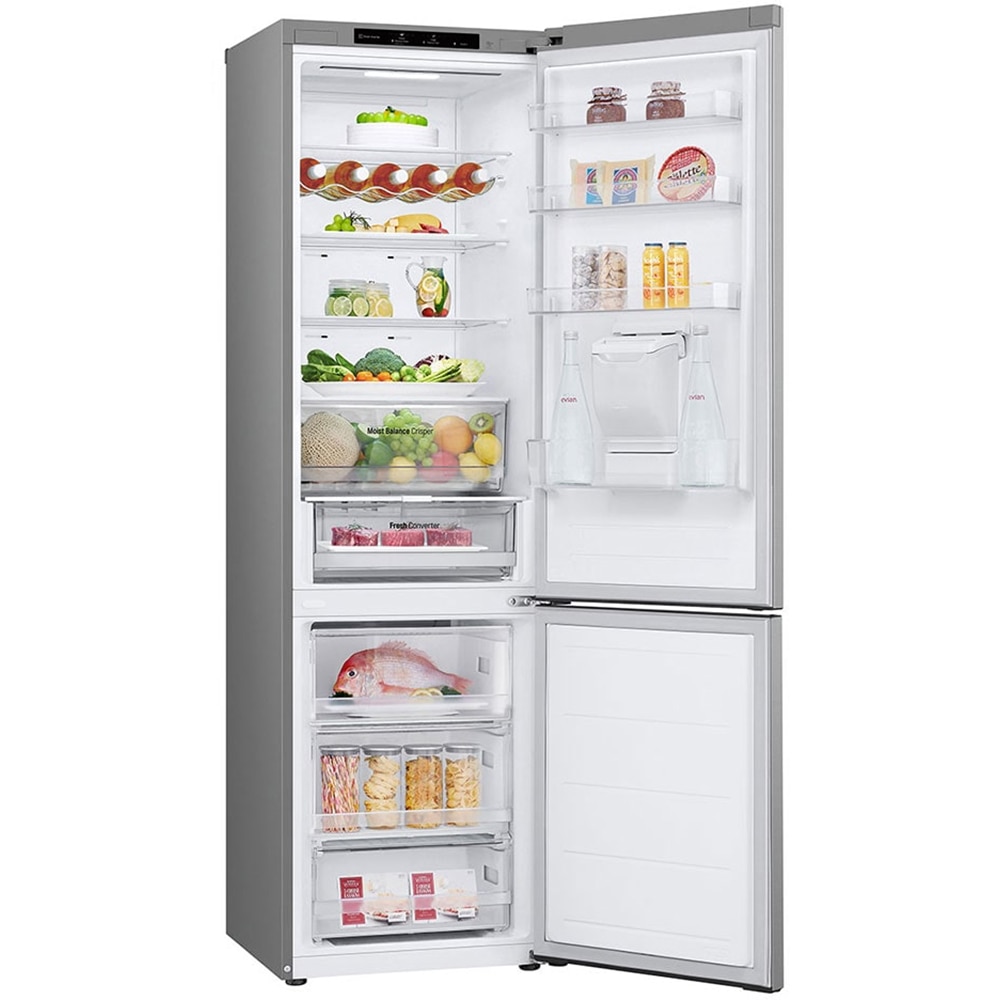 Combina frigorifica LG GBF3202DPY, No Frost, 386 l, H 203 cm, Clasa D, Dozator apa, argintiu