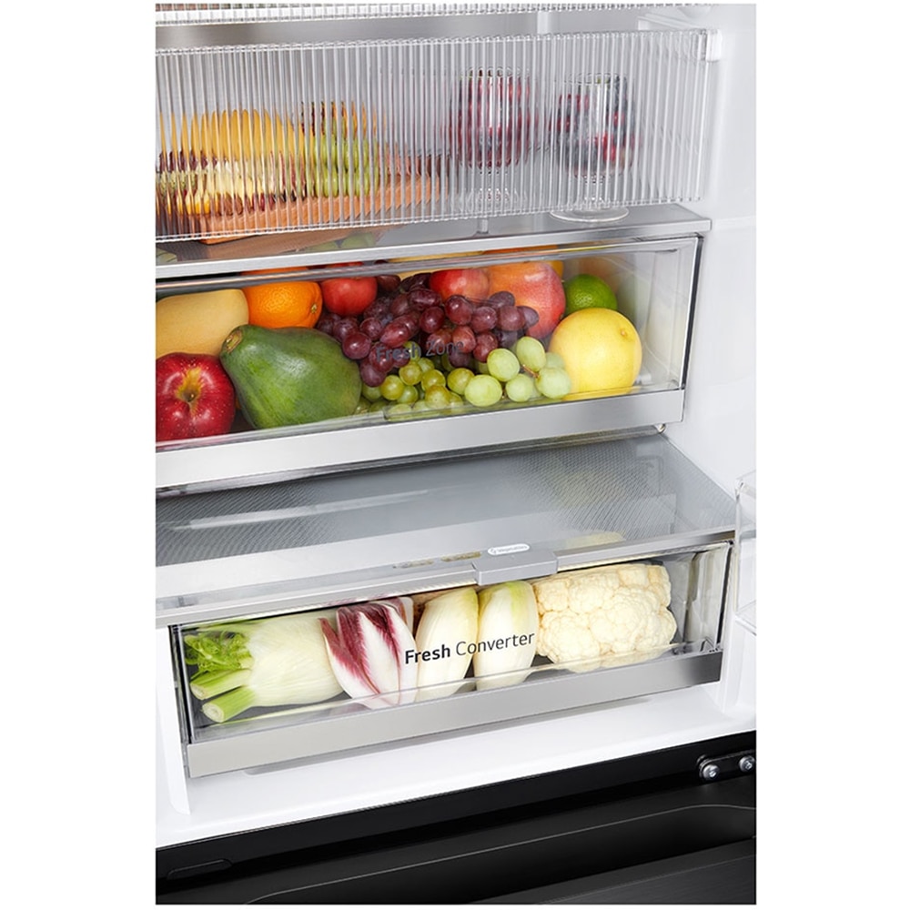 Combina frigorifica LG GBG5160CEV, No Frost, InstaView, 349 l, H 186 cm, Clasa C, Wi-Fi, negru