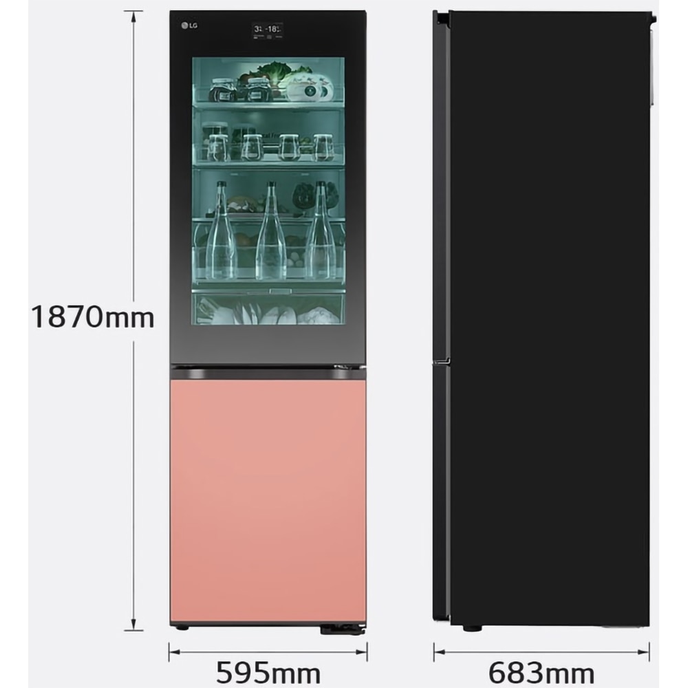 Combina frigorifica LG GBG719MDNN, No Frost, MoodUP, 352 l, H 187 cm, Clasa D, Wi-Fi, multicolor