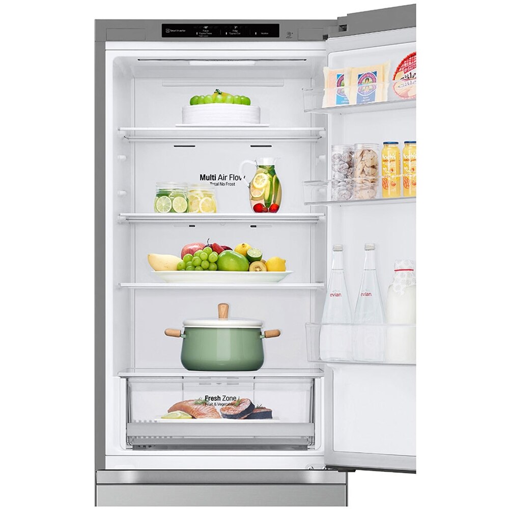 Combina frigorifica LG GBV21L0EPY, No Frost, 344 l, H 186 cm, Clasa E, argintiu