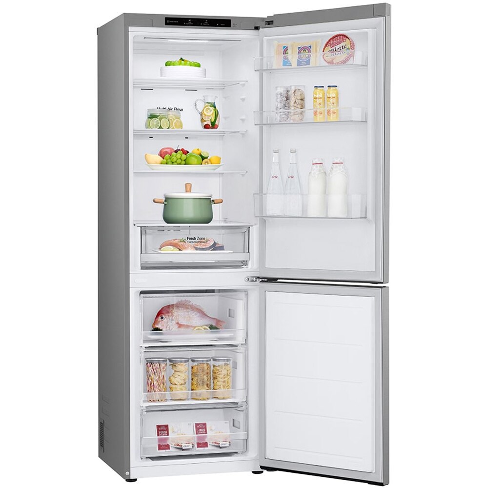 Combina frigorifica LG GBV21L0EPY, No Frost, 344 l, H 186 cm, Clasa E, argintiu