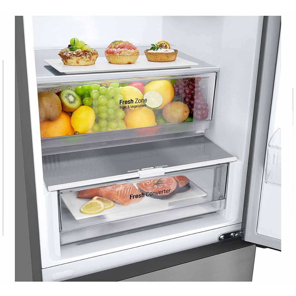 Combina frigorifica LG GBV22NCCPY, No Frost, 387 l, H 203 cm, Clasa C, argintiu