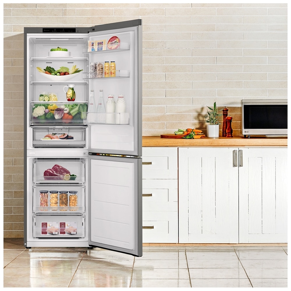 Combina frigorifica LG GBV3100DPY, No Frost, 344 l, H 186 cm, Clasa D, argintiu