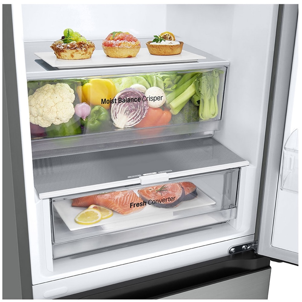 Combina frigorifica LG GBV3110EPY, No Frost, 344 l, H 186 cm, Clasa E, argintiu