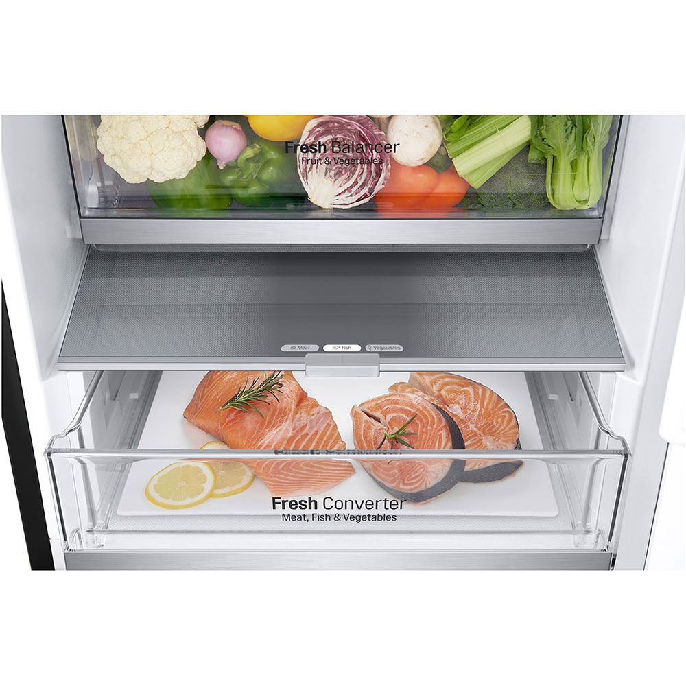 Combina frigorifica LG GBV7280DEV, No Frost, 387 l, H 203 cm, Clasa D, negru