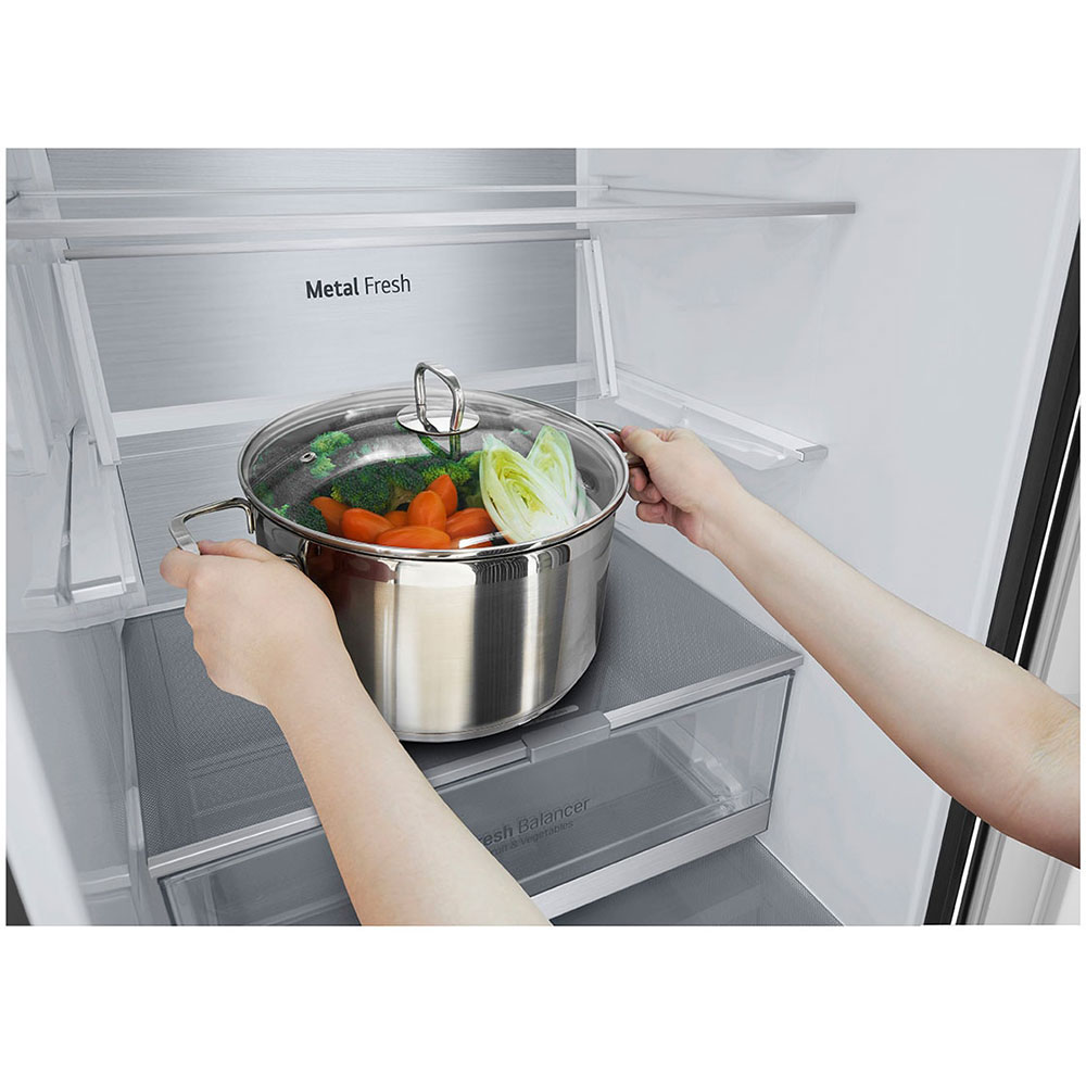 Combina frigorifica LG GBV7280DEV, No Frost, 387 l, H 203 cm, Clasa D, negru