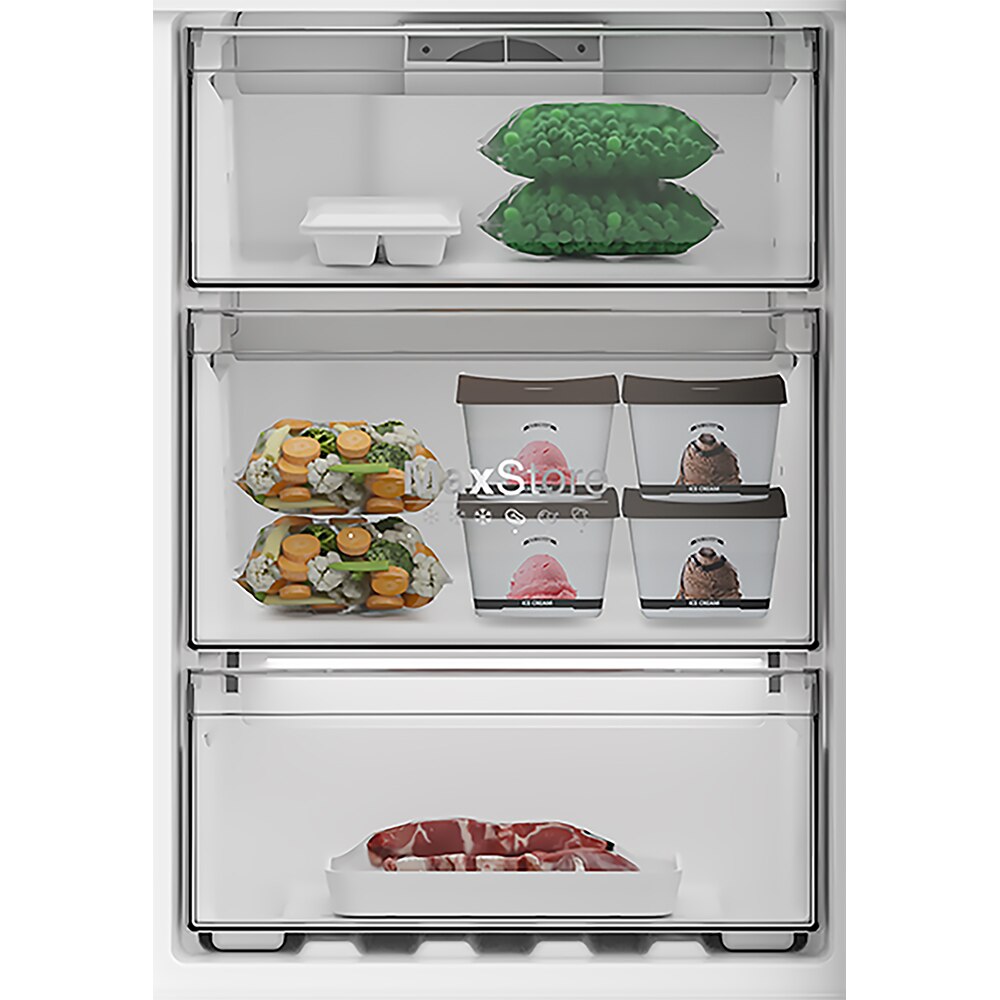 Combina frigorifica GRUNDIG GKPN 36960 X, Duo-Cooling No Frost, 355 l, H 203 cm, Clasa A, inox