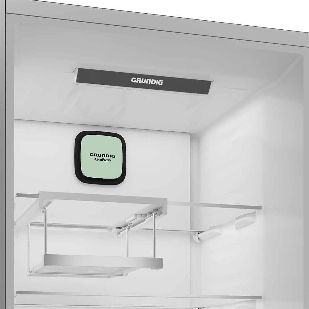 Combina frigorifica GRUNDIG GKPN 46921 X, No Frost, 355 l, H 203 cm, Clasa E, inox