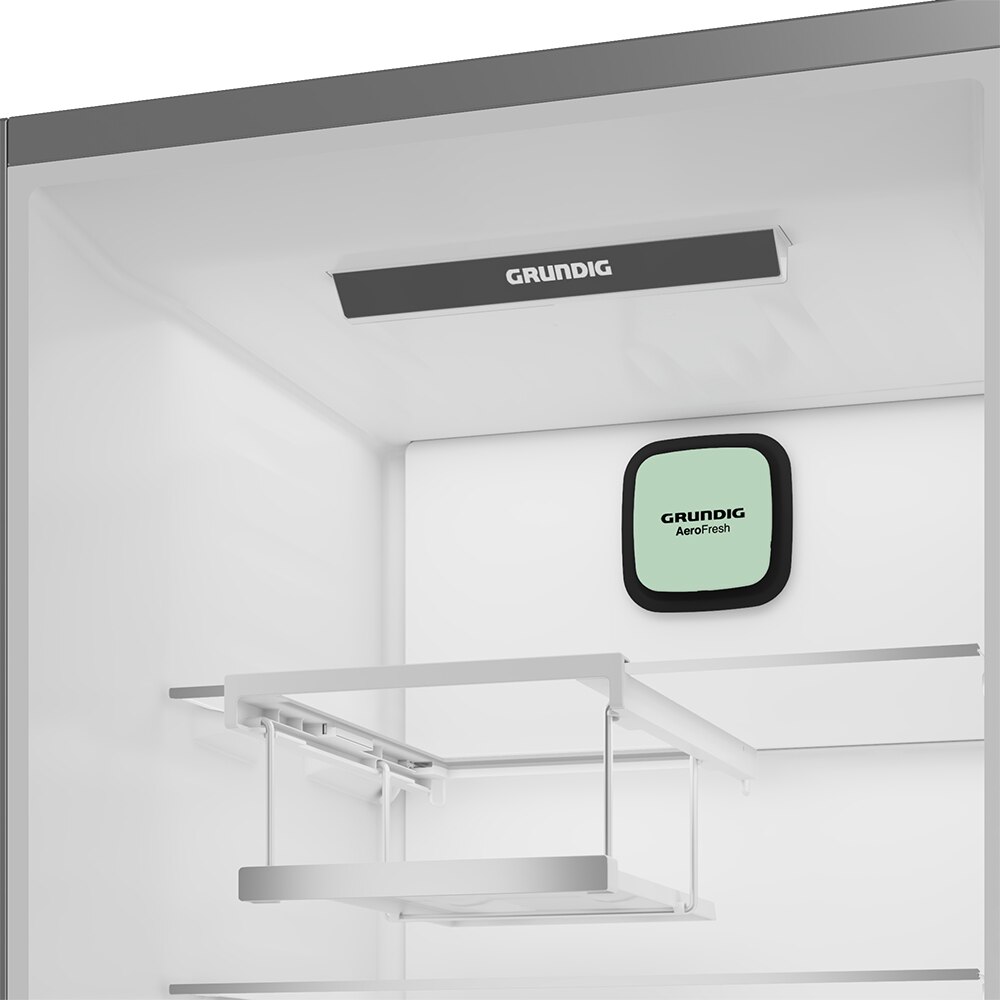 Combina frigorifica GRUNDIG GKPN 46921 X, No Frost, 355 l, H 203 cm, Clasa E, inox