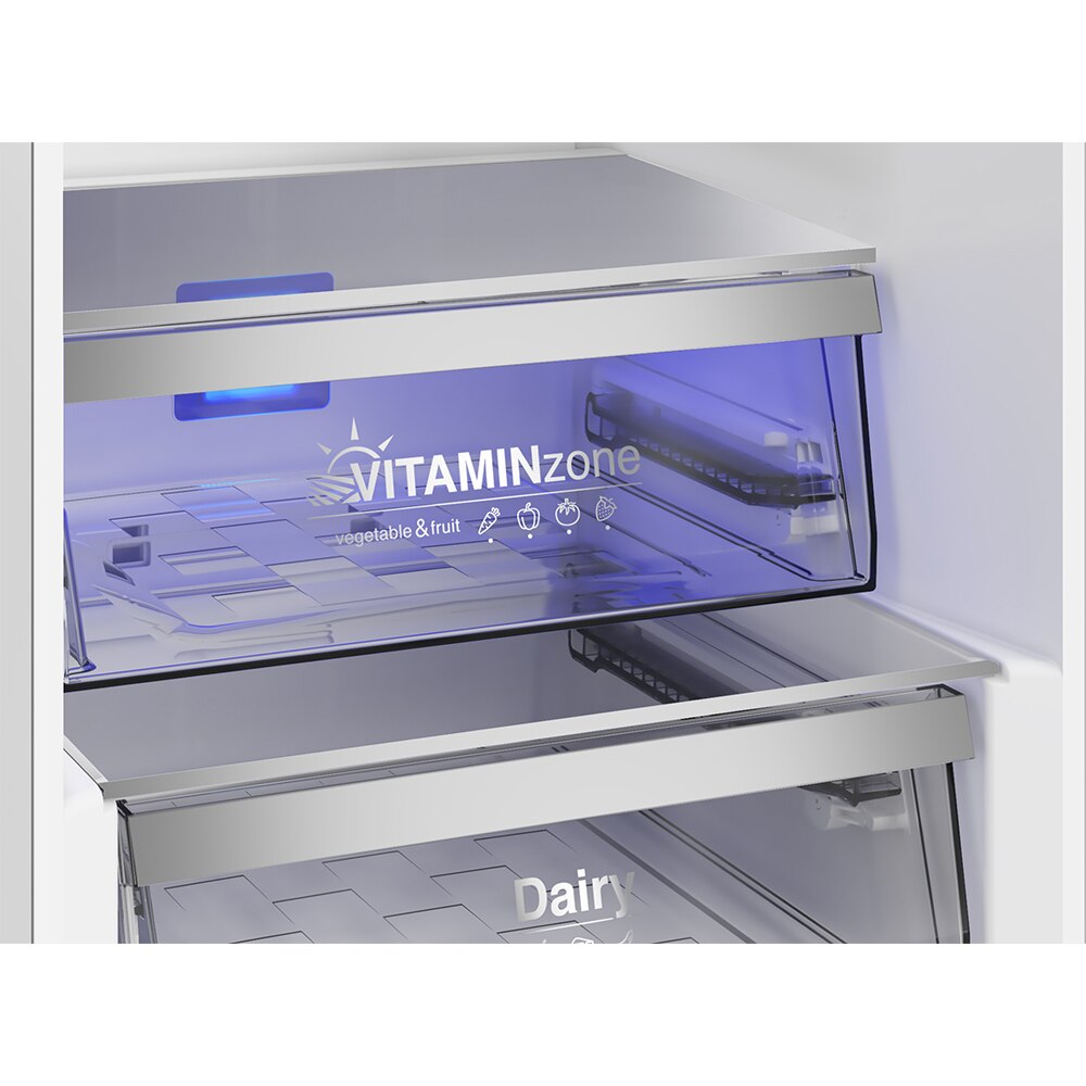 Combina frigorifica GRUNDIG GKPN 46921 X, No Frost, 355 l, H 203 cm, Clasa E, inox