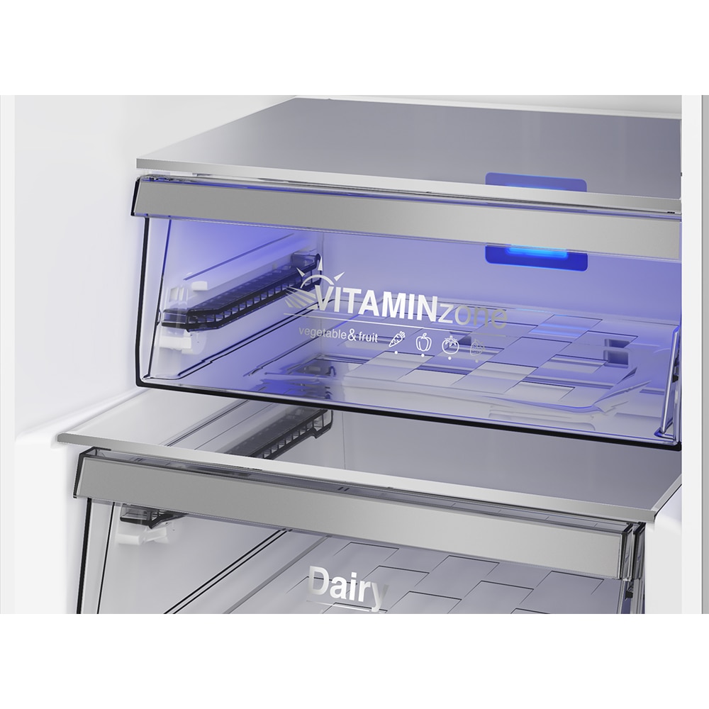 Combina frigorifica GRUNDIG GKPN 66831 XR, No Frost, 316 l, H 186.5 cm, Clasa D, dark inox